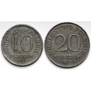 Królestwo Polskie, 10-20 fenigów 1917 - zestaw (2szt)