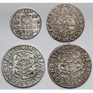 Zygmunt III Waza, Trojak, Szóstak i Orty 1595-1626 - w tym 1615 z kryzą - zestaw (4szt)