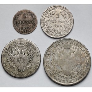 1-5 złotych i 5 groszy 1818-1840 - zestaw (4szt)