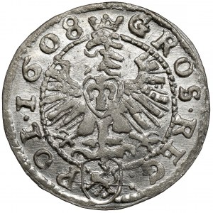 Zygmunt III Waza, Grosz Kraków 1608 - wczesny - piękny