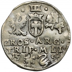 Zygmunt III Waza, Trojak Wilno 1598 - Łabędź - rzadki