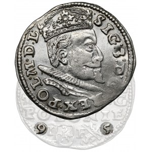Zygmunt III Waza, Trojak Lublin 1595 - data rozstrzelona - RZADKIE popiersie