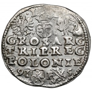 Zygmunt III Waza, Trojak Lublin 1595 - data rozstrzelona - RZADKIE popiersie