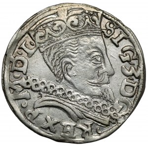 Zygmunt III Waza, Trojak Lublin 1597 - monogram w tarczy