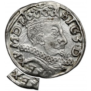 Zygmunt III Waza, Trojak Lublin 1597 - monogram - błąd RE•X