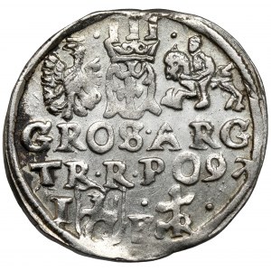 Zygmunt III Waza, Trojak Lublin 1597 - monogram - błąd RE•X