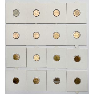 1 grosz 1990-2005 - komplet + 2007 i 2011 - mennicze (16szt)