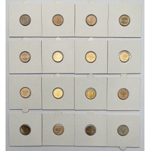 1 grosz 1990-2005 - komplet + 2007 i 2011 - mennicze (16szt)