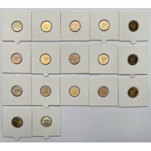 2 grosze 1990-2011 - prawie komplet - mennicze (17szt)