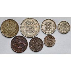 Estonia, 1-50 senti i 1 kroon 1931-1939 - zestaw (7szt)