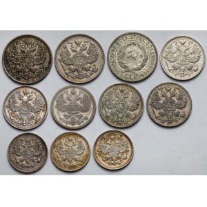 Rosja, 10-20 kopiejek 1907-1930 - zestaw (11szt)