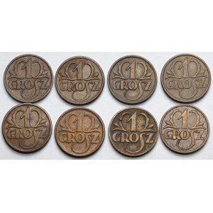 1 groszy 1923-1935 - zestaw (8szt)