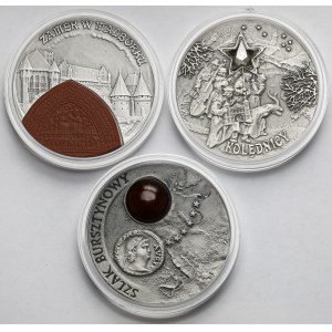 20 złotych 2001-2002 - w tym Szlak Bursztynowy - zestaw (3szt)
