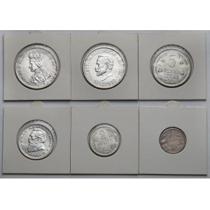 Litwa, 1-10 litu 1925-1938 - zestaw (6szt)