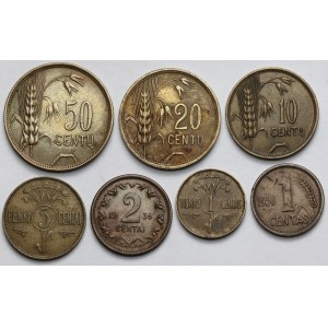 Litwa, 1-50 centu 1925-1936 - zestaw (7szt)