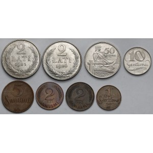 Łotwa, 1 santims - 2 lati 1922-1939 - zestaw (8szt)