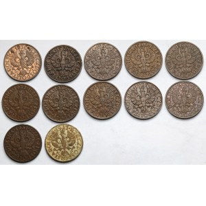 2 grosze 1923-1936 - zestaw (12szt)