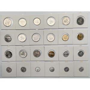 1-2 grosze i 1-100 złotych 1949-1990 - zestaw (24szt)