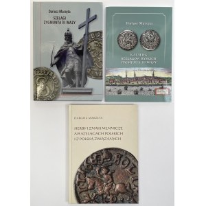 Zestaw opracowań o szelągach - w tym katalog ryskich, D. Marzęta (3szt)