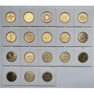 2 złote 2000-2001 Nordic Gold - zestaw (18szt)