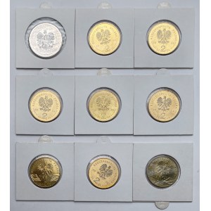 20.000 złote 1994 i 2 złote 2005-2011 - zestaw (9szt)
