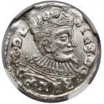 Zygmunt III Waza, Trojak Lublin 1597 - Ecke - data przy Orle