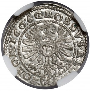 Zygmunt III Waza, Grosz Kraków 1606 - błąd 160:6 - b.rzadki