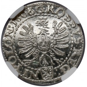 Zygmunt III Waza, Grosz Kraków 1606 - wczesny - PIĘKNY