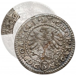 Śląsk, Jan Chrystian i Jerzy Rudolf, 3 krajcary 1606, Złoty Stok - PEŁNA data