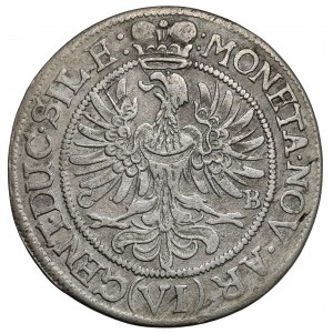Śląsk, Ludwika Regentka, 6 krajcarów 1673 CB, Brzeg - z inicjałami