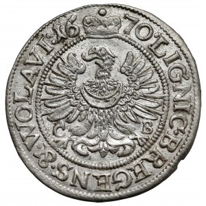 Śląsk, Chrystian wołowski, 3 krajcary 1670 CB, Brzeg