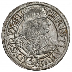 Śląsk, Chrystian Wołowski, 3 krajcary 1668 CB, Brzeg