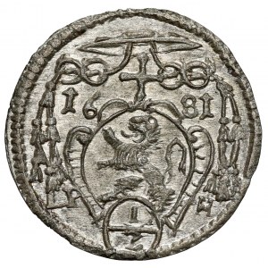 Śląsk, Fryderyk Heski, Półkrajcar jednostronny 1681 LPH, Nysa