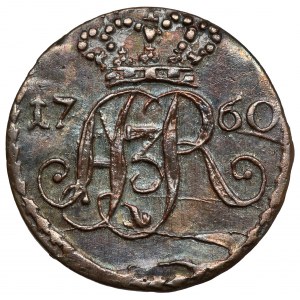 August III Sas, Szeląg Toruń 1760 - data przy monogramie