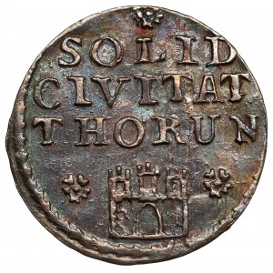 August III Sas, Szeląg Toruń 1760 - data przy monogramie