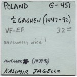 Kazimierz IV Jagiellończyk, Półgrosz Kraków - litery 'E' odwrócone