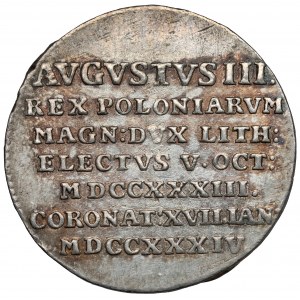 August III Sas, Żeton koronacyjny 1734