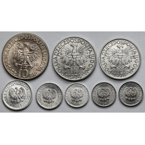 5 groszy - 10 złotych 1958-1974 - zestaw (8szt)