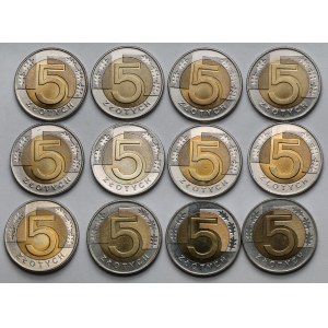 5 złotych 1994 i 1996 - zestaw (12szt)