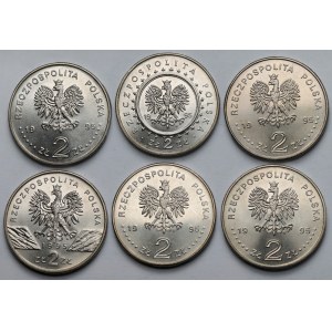 2 złote 1995 Sum, Katyń... - zestaw (6szt)