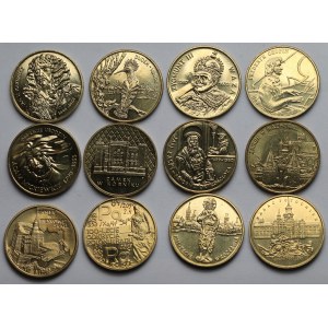 2 złote 1997-2002 Nordic Gold - zestaw (12szt)