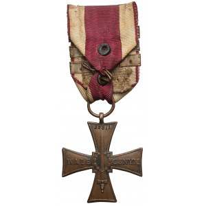 II RP, Krzyż Walecznych 1920 duży Knedler [39811] - z TRZEMA okuciami