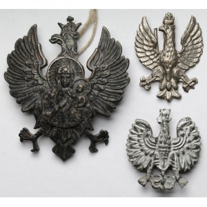 Orzeł patriotyczny i konspiracyjne (?) - zestaw (3szt)