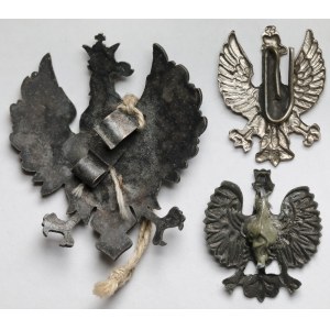 Orzeł patriotyczny i konspiracyjne (?) - zestaw (3szt)