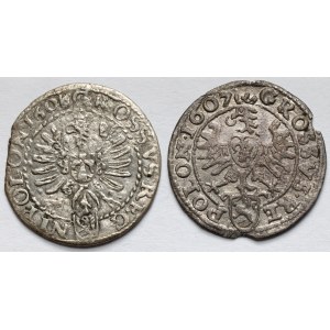 Zygmunt III Waza, Grosz Kraków 1606-1607 - zestaw (2szt)
