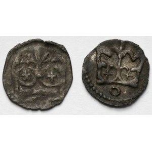 Władysław II Jagiełło i Kazimierz IV Jagiellończyk, Denar Kraków - zestaw (2szt)