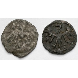 Władysław II Jagiełło i Kazimierz IV Jagiellończyk, Denar Kraków - zestaw (2szt)