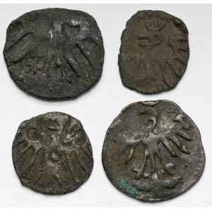 Władysław II Jagiełło i Kazimierz IV Jagiellończyk, Denar Kraków - zestaw (4szt)