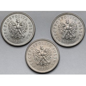 1 złoty 1990 - zestaw (3szt)