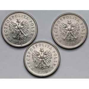 1 złoty 1990 - zestaw (3szt)